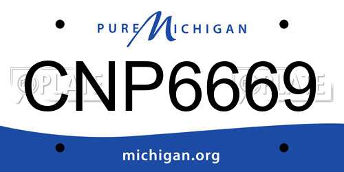CNP6669 Michigan License Plate