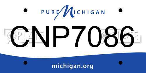CNP7086 Michigan License Plate