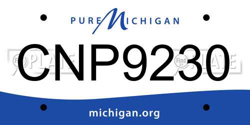 CNP9230 Michigan License Plate