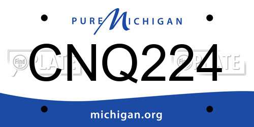 CNQ224 Michigan License Plate