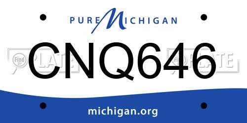 CNQ646 Michigan License Plate