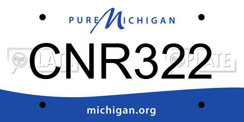 CNR322 Michigan License Plate