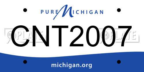 CNT2007 Michigan License Plate