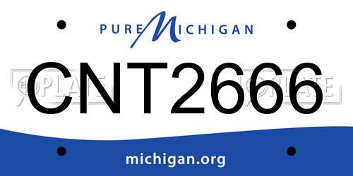 CNT2666 Michigan License Plate