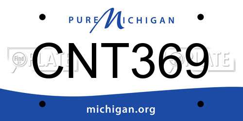 CNT369 Michigan License Plate