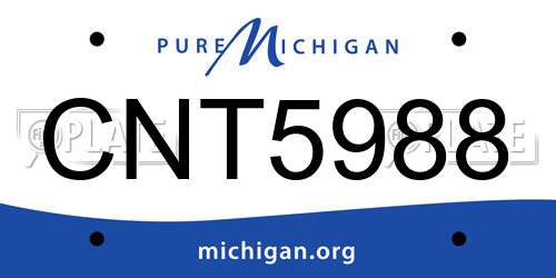 CNT5988 Michigan License Plate