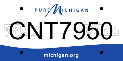 CNT7950 Michigan License Plate