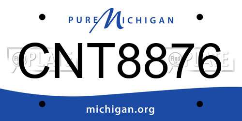 CNT8876 Michigan License Plate