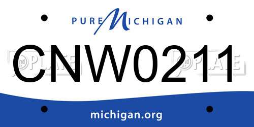 CNW0211 Michigan License Plate