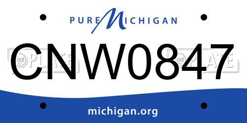 CNW0847 Michigan License Plate
