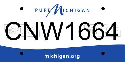 CNW1664 Michigan License Plate