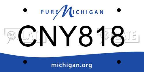 CNY818 Michigan License Plate