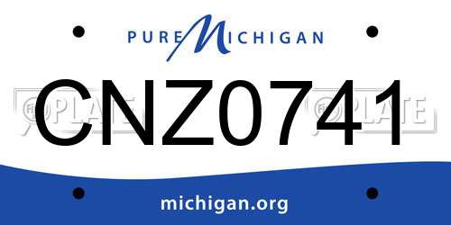 CNZ0741 Michigan License Plate
