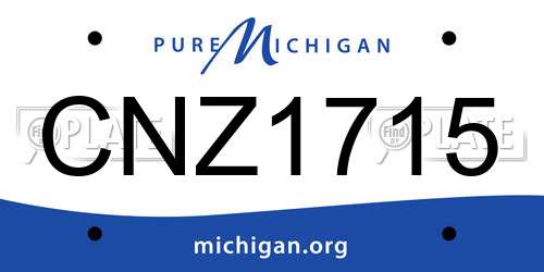 CNZ1715 Michigan License Plate