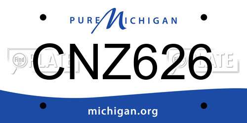 CNZ626 Michigan License Plate