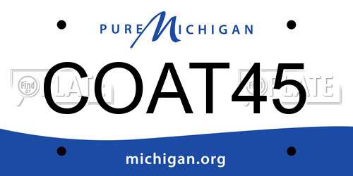 COAT45 Michigan License Plate