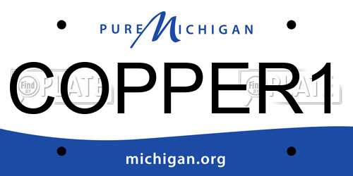 COPPER1 Michigan License Plate
