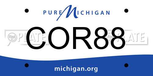 COR88 Michigan License Plate
