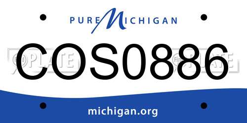 COS0886 Michigan License Plate