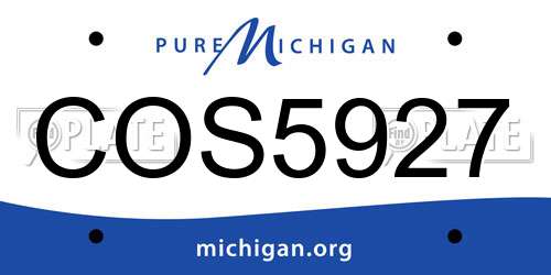 COS5927 Michigan License Plate