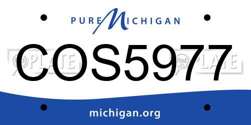 COS5977 Michigan License Plate