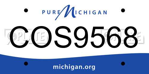 COS9568 Michigan License Plate