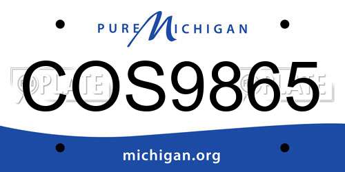 COS9865 Michigan License Plate