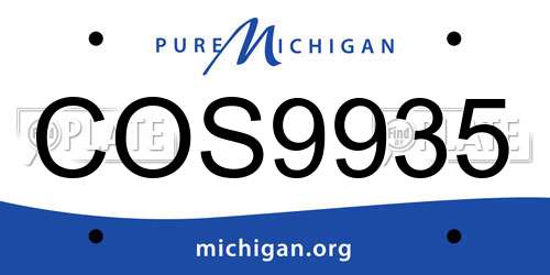COS9935 Michigan License Plate