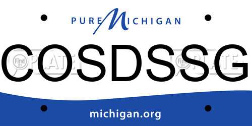 COSDSSG Michigan License Plate