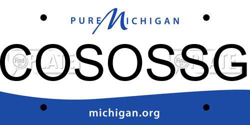 COSOSSG Michigan License Plate