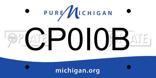 CP0I0B Michigan License Plate