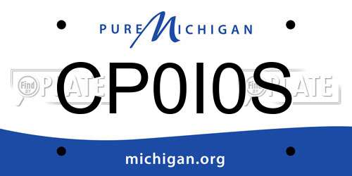 CP0I0S Michigan License Plate