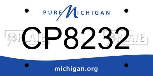 CP8232 Michigan License Plate