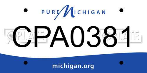 CPA0381 Michigan License Plate
