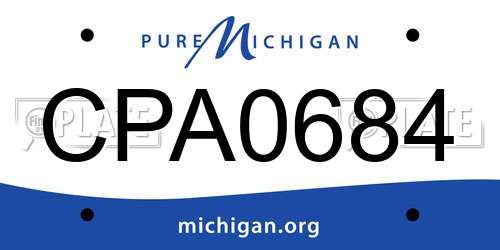 CPA0684 Michigan License Plate