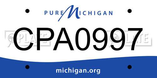 CPA0997 Michigan License Plate