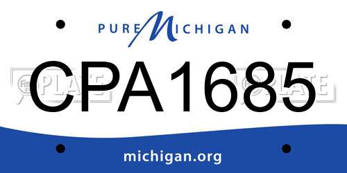 CPA1685 Michigan License Plate