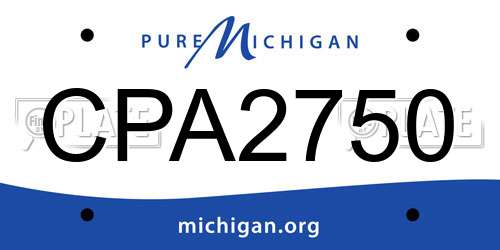 CPA2750 Michigan License Plate