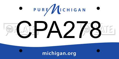 CPA278 Michigan License Plate