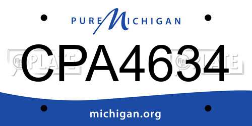 CPA4634 Michigan License Plate