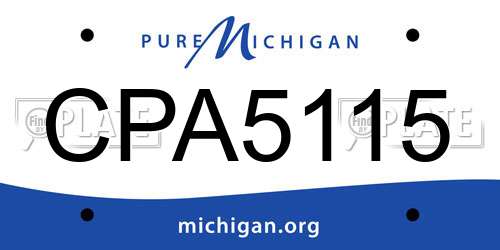 CPA5115 Michigan License Plate