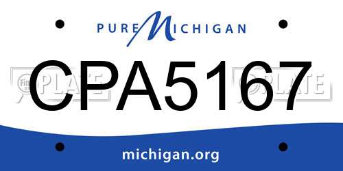 CPA5167 Michigan License Plate