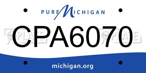 CPA6070 Michigan License Plate