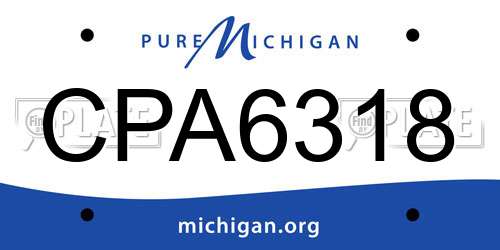 CPA6318 Michigan License Plate
