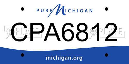 CPA6812 Michigan License Plate