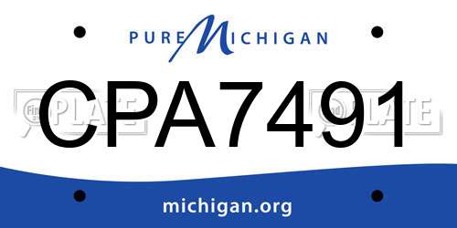 CPA7491 Michigan License Plate