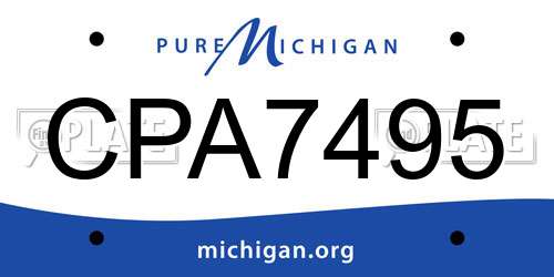 CPA7495 Michigan License Plate