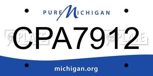 CPA7912 Michigan License Plate