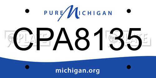 CPA8135 Michigan License Plate