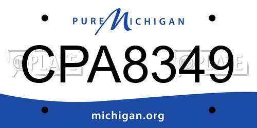 CPA8349 Michigan License Plate